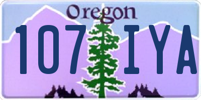 OR license plate 107IYA