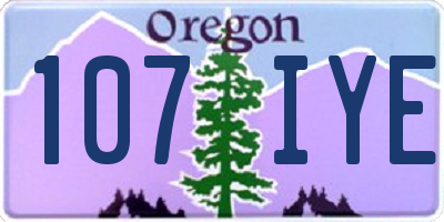 OR license plate 107IYE