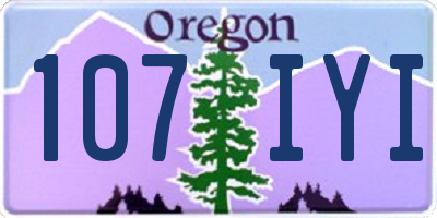 OR license plate 107IYI