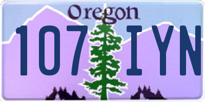 OR license plate 107IYN