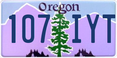 OR license plate 107IYT