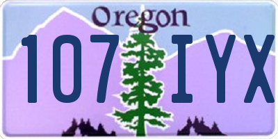 OR license plate 107IYX