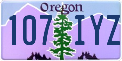 OR license plate 107IYZ