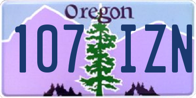 OR license plate 107IZN