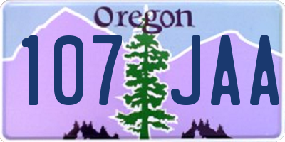 OR license plate 107JAA