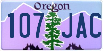 OR license plate 107JAC
