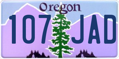 OR license plate 107JAD