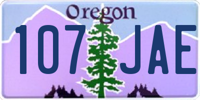 OR license plate 107JAE