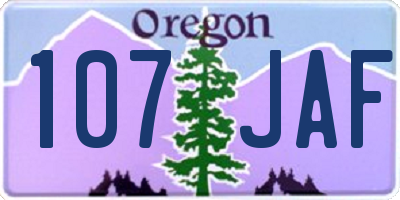 OR license plate 107JAF