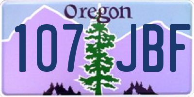 OR license plate 107JBF