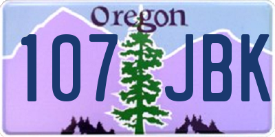 OR license plate 107JBK