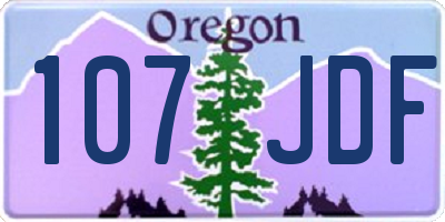 OR license plate 107JDF