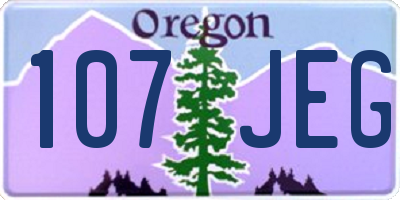 OR license plate 107JEG