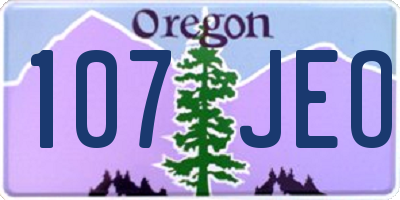 OR license plate 107JEO