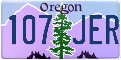 OR license plate 107JER