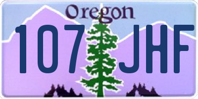 OR license plate 107JHF