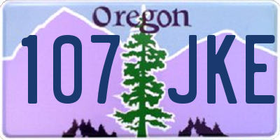 OR license plate 107JKE