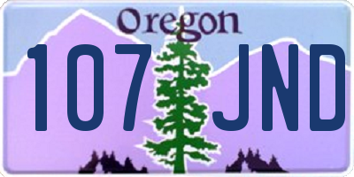OR license plate 107JND