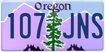 OR license plate 107JNS