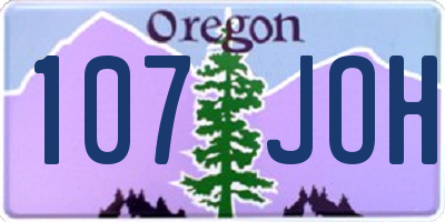 OR license plate 107JOH