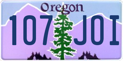 OR license plate 107JOI