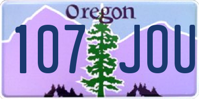 OR license plate 107JOU