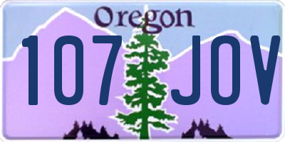 OR license plate 107JOV