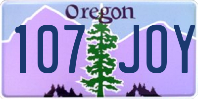 OR license plate 107JOY