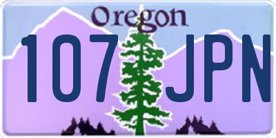 OR license plate 107JPN