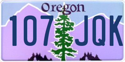 OR license plate 107JQK