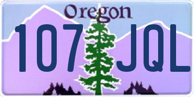 OR license plate 107JQL