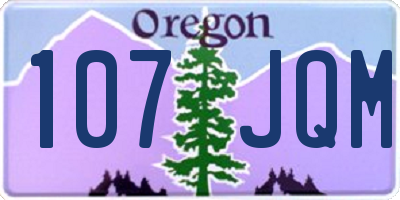 OR license plate 107JQM