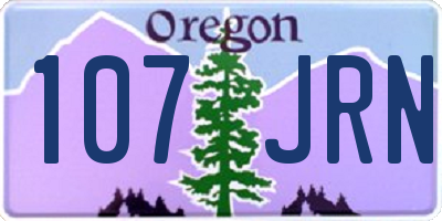 OR license plate 107JRN