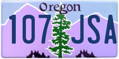 OR license plate 107JSA