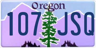 OR license plate 107JSQ