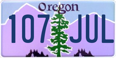 OR license plate 107JUL
