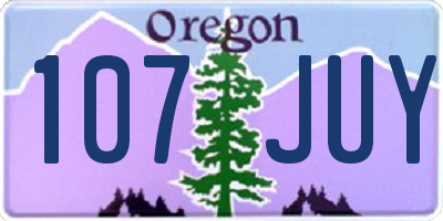 OR license plate 107JUY