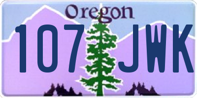 OR license plate 107JWK
