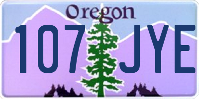 OR license plate 107JYE