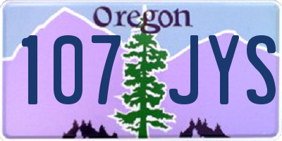 OR license plate 107JYS
