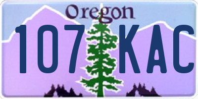 OR license plate 107KAC