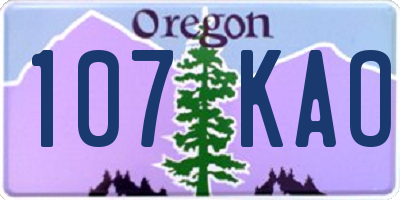 OR license plate 107KAO
