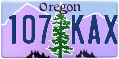 OR license plate 107KAX