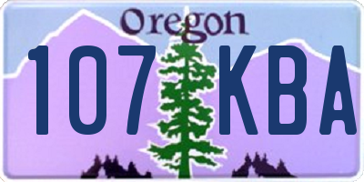 OR license plate 107KBA