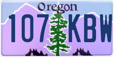 OR license plate 107KBW