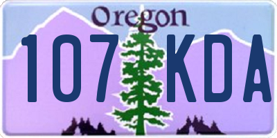 OR license plate 107KDA