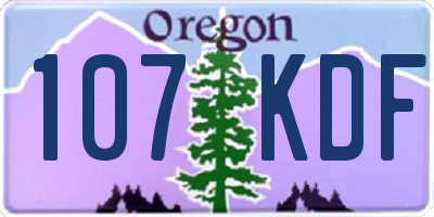 OR license plate 107KDF