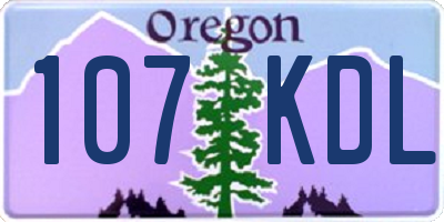 OR license plate 107KDL
