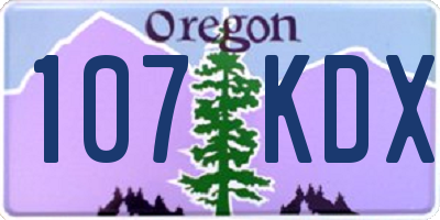 OR license plate 107KDX