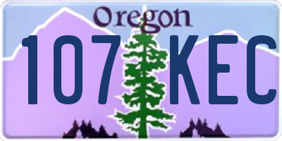 OR license plate 107KEC